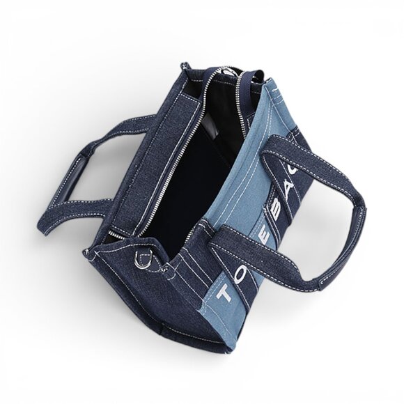 BNWT Brand New Iconic Patchwork Denim Top Handle Convertible Tote Bag - Picture 5 of 5